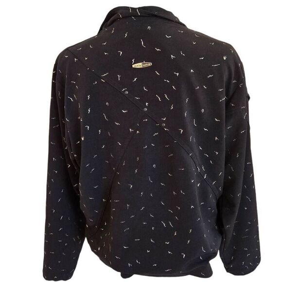 Jamie Sadock Women's Black Silver Zip Front Athletic Warm Up Golf Jacket Medium - Picture 3 of 13